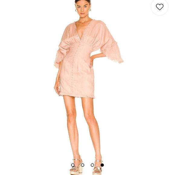 (Flawed) NWT Joslin Studio Taylor Linen Ramie Mini Dress in Rose US Size 4 - Picture 2 of 11